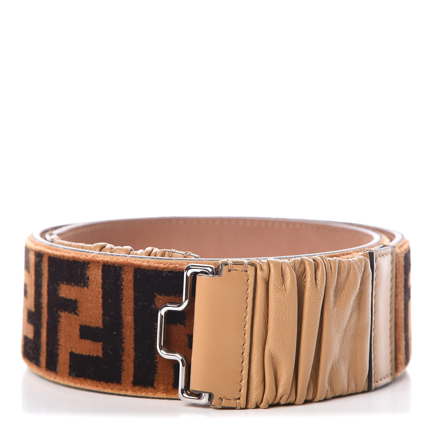 Fendi Velvet FF Belt 85 34 Tobacco 1 of 6