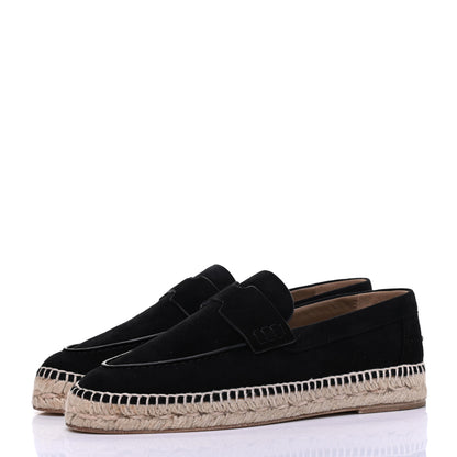 Hermes Suede Calfskin Womens Trip Espadrilles 36 Black 3 of 8
