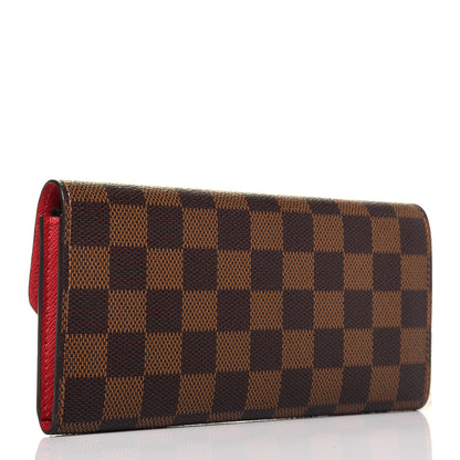 Louis Vuitton Damier Ebene Emilie Wallet Red 3 of 13