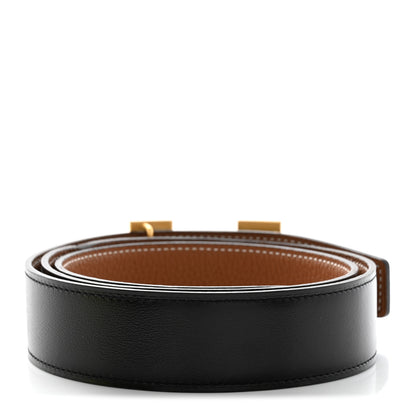 Hermes Box Togo 32mm Martelee Constance Belt 85 34 Black Gold 2 of 12