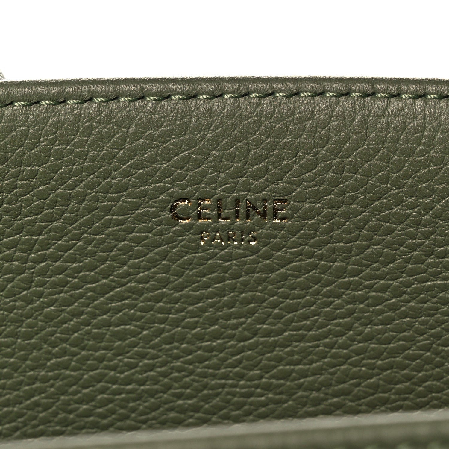 Celine Grained Calfskin Maillon Triomphe Medium Cabas Light Khaki 9 of 10