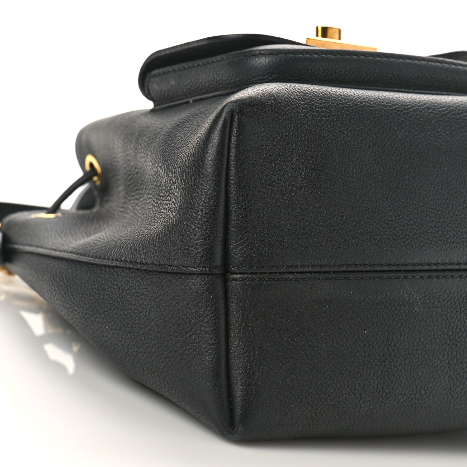 Louis Vuitton Calfskin Lockme Bucket MM Black 8 of 9