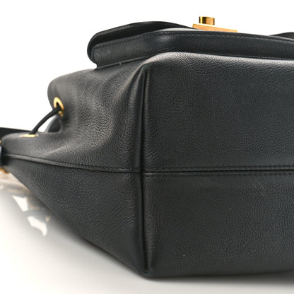 Louis Vuitton Calfskin Lockme Bucket MM Black 8 of 9