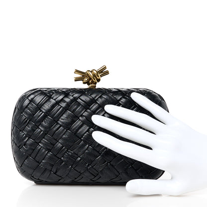 Bottega Veneta Foulard Intrecciato Minaudiere Knot Clutch Black 2 of 10