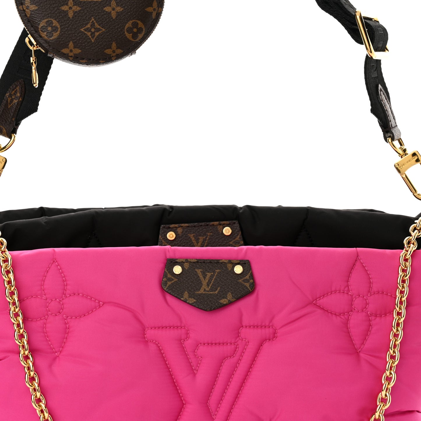 Econyl Monogram Pillow Maxi Multi Pochette Accessories Black Fuchsia