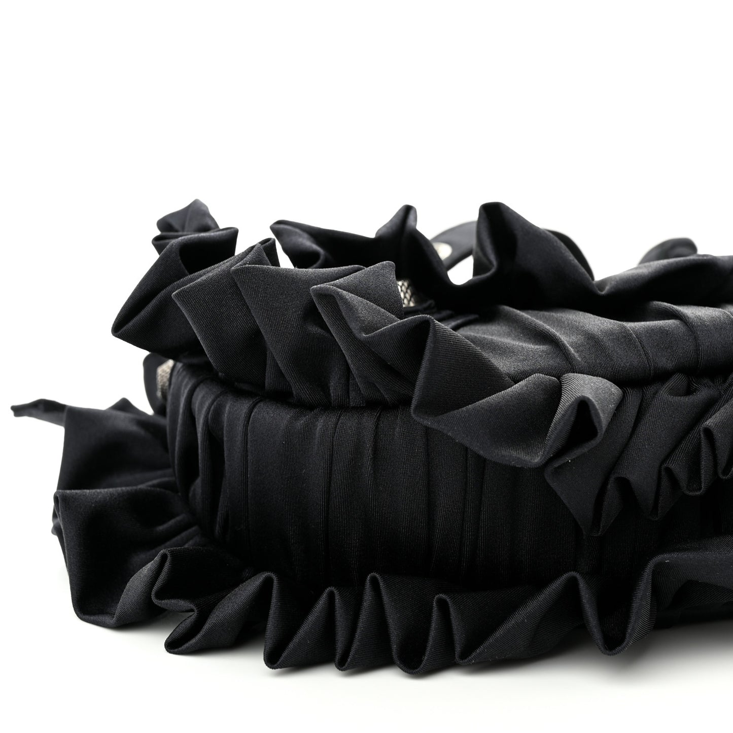 Ruffled Jersey Le Cagole Shoulder Bag XS Black