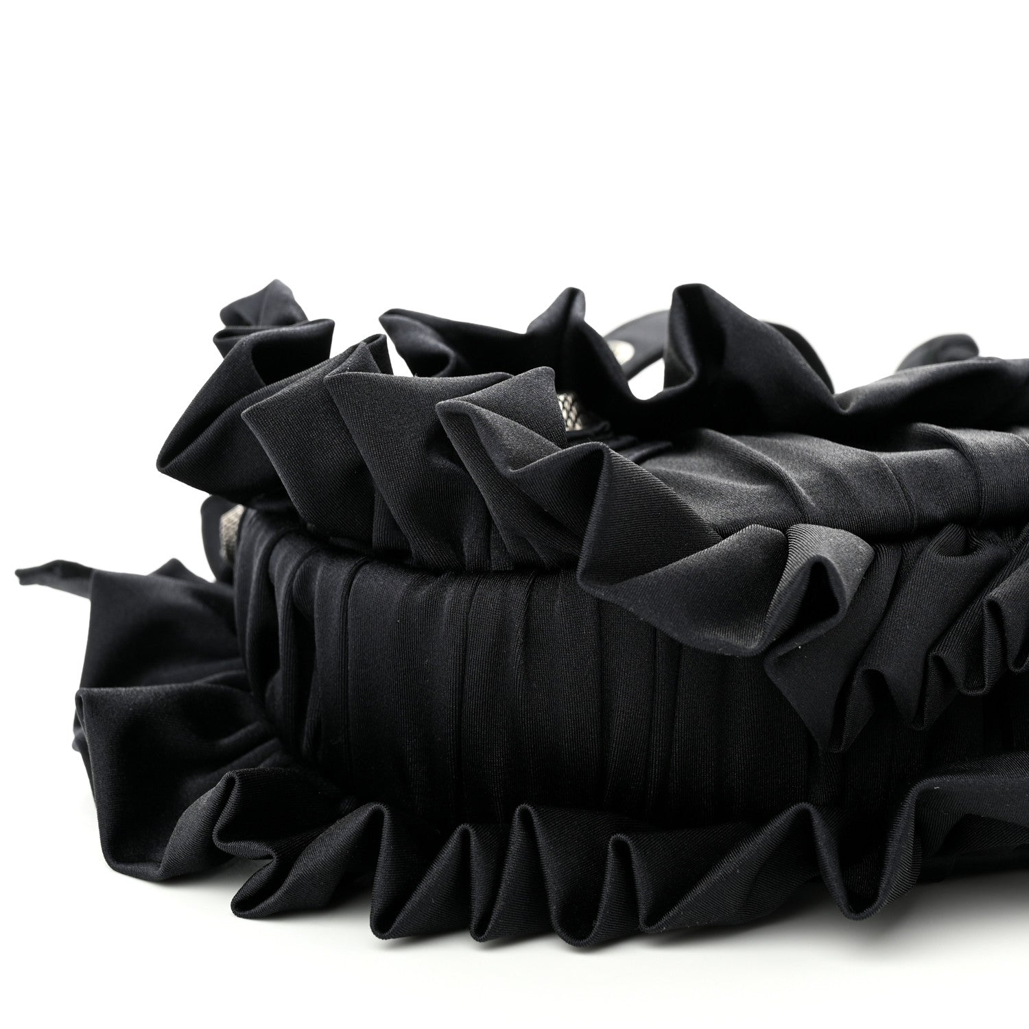 Balenciaga Ruffled Jersey Le Cagole Shoulder Bag XS Black 9 of 10