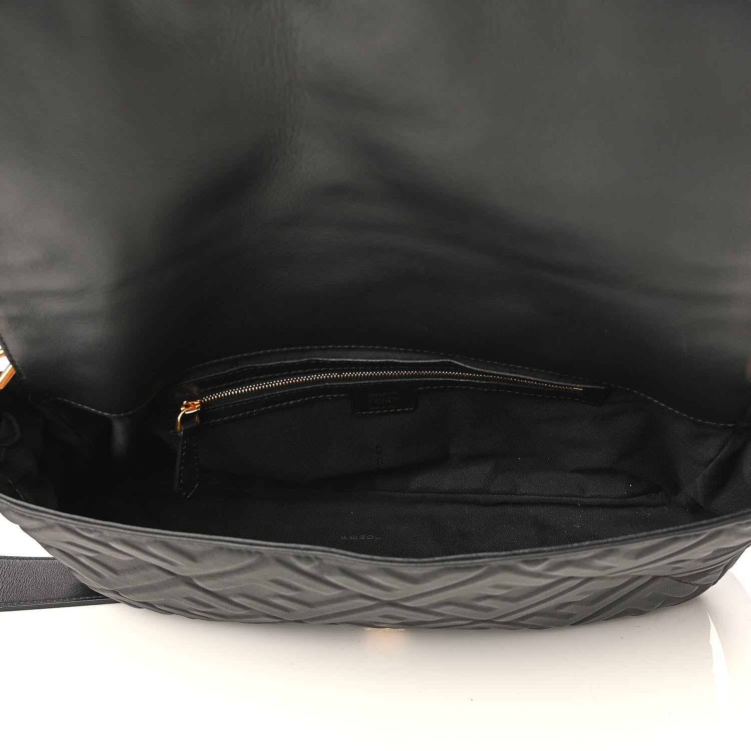 Fendi Nappa FF 1974 Embossed Large Baguette Black 8 of 8