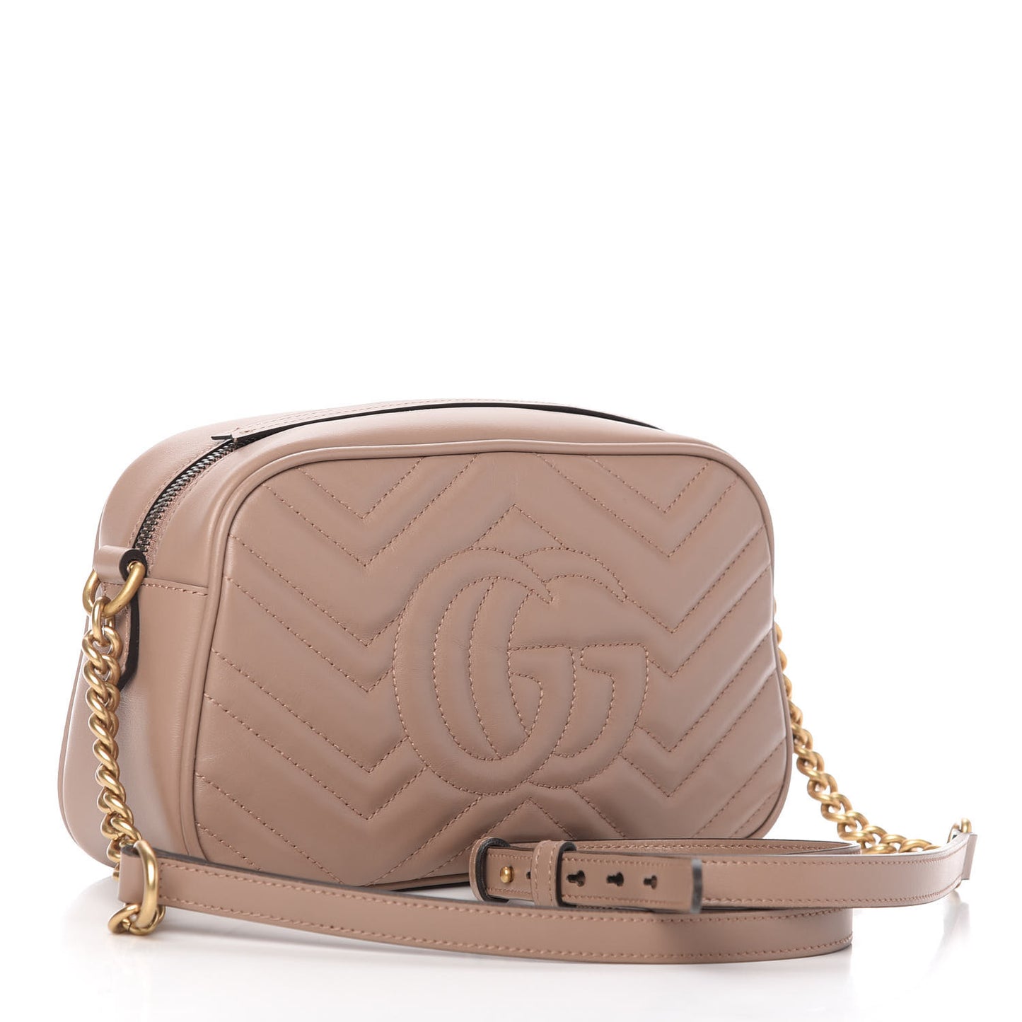 Calfskin Matelasse Small GG Marmont Chain Shoulder Bag Porcelain Rose