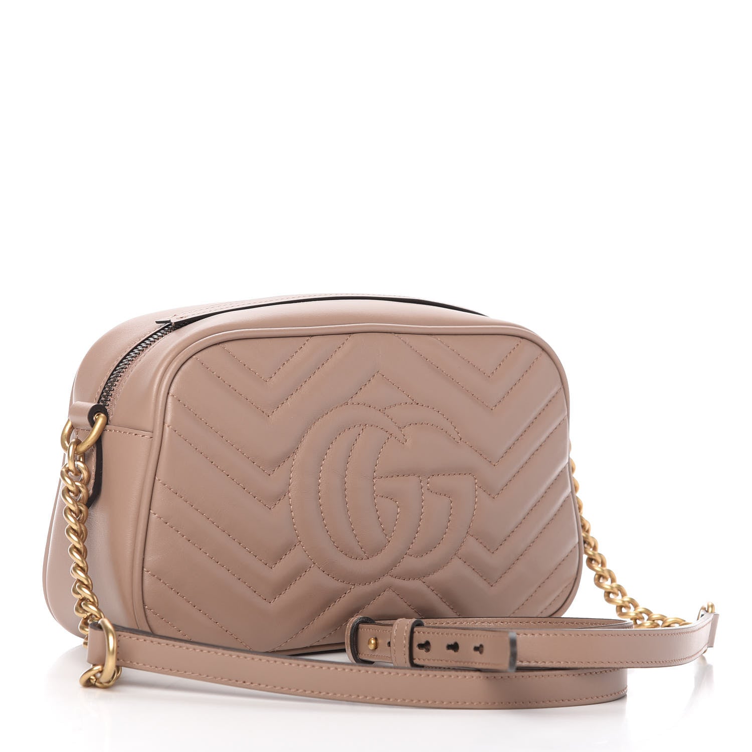 Gucci Calfskin Matelasse Small GG Marmont Chain Shoulder Bag Porcelain Rose 3 of 10