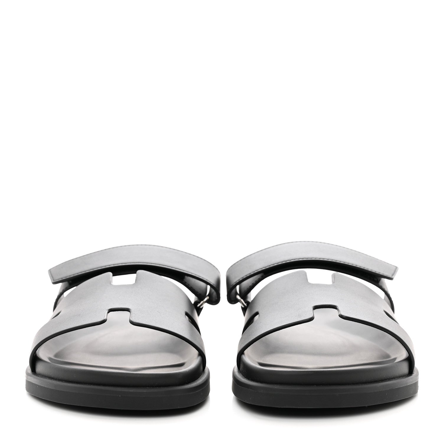 Hermes Calfskin Mens Chypre Sandals 42.5 Black 2 of 9