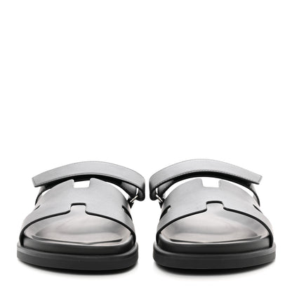Hermes Calfskin Mens Chypre Sandals 42.5 Black 2 of 9