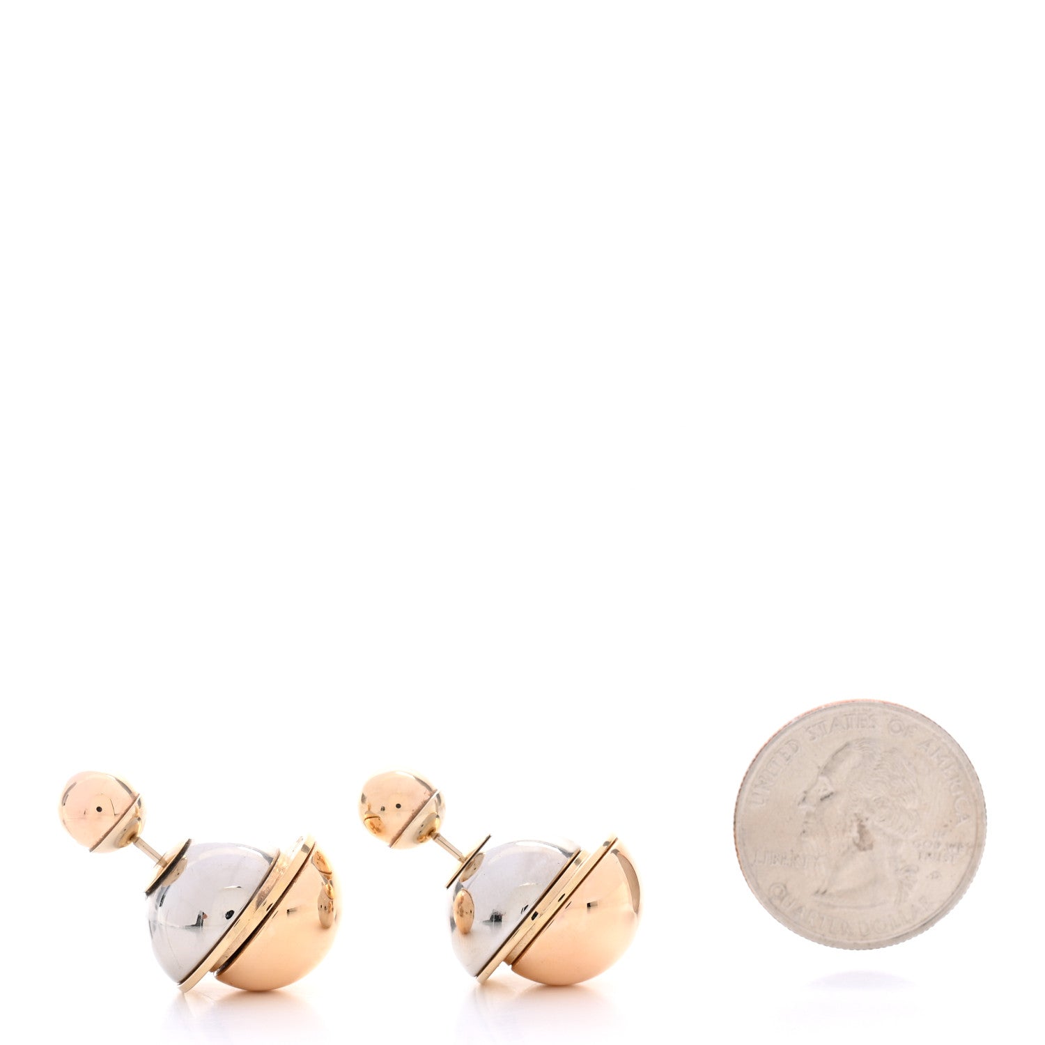 Christian Dior Mise En Dior Tribal Earrings Rose Gold Silver 2 of 5