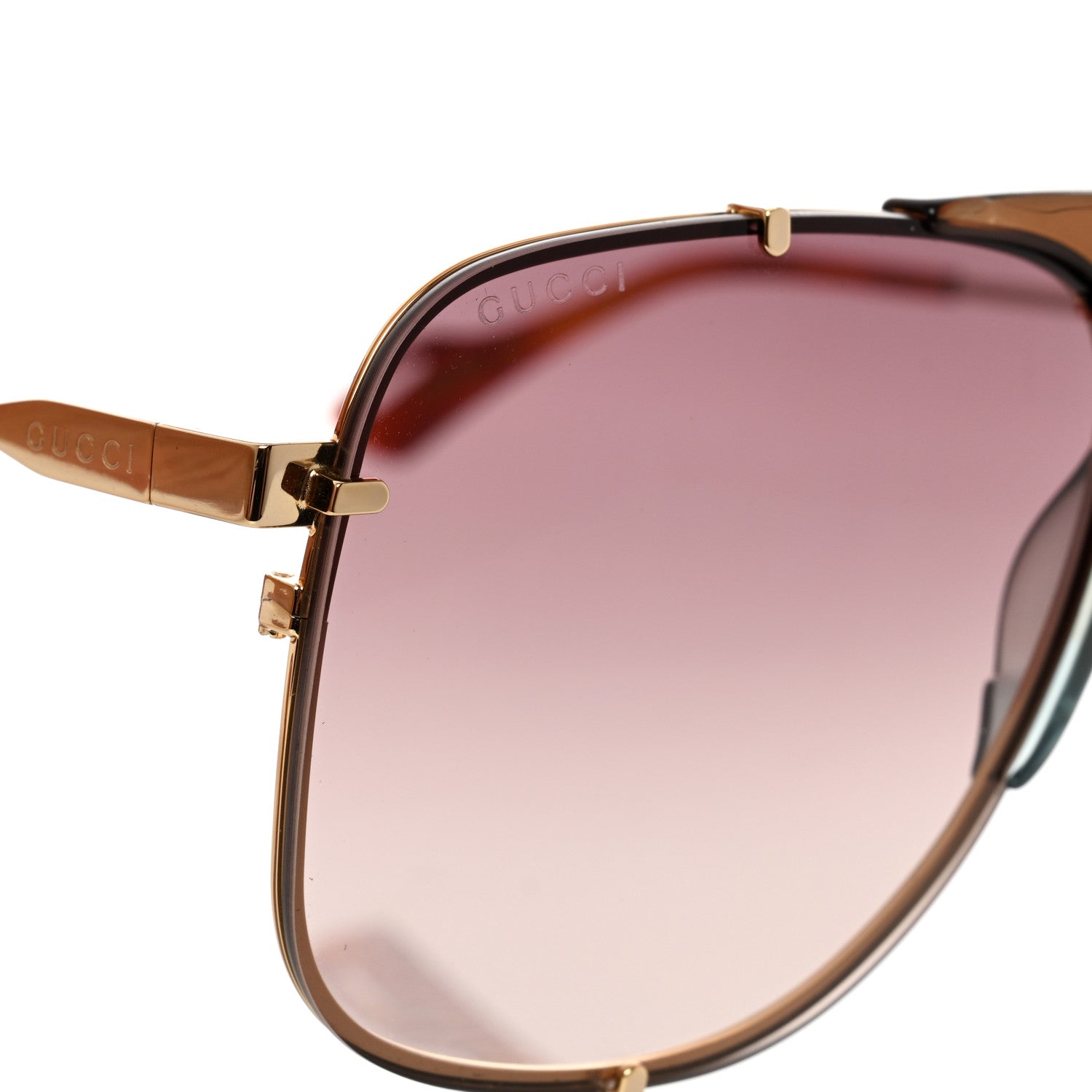 Gucci Metal Square Frame Sunglasses GG0739S Brown 7 of 7