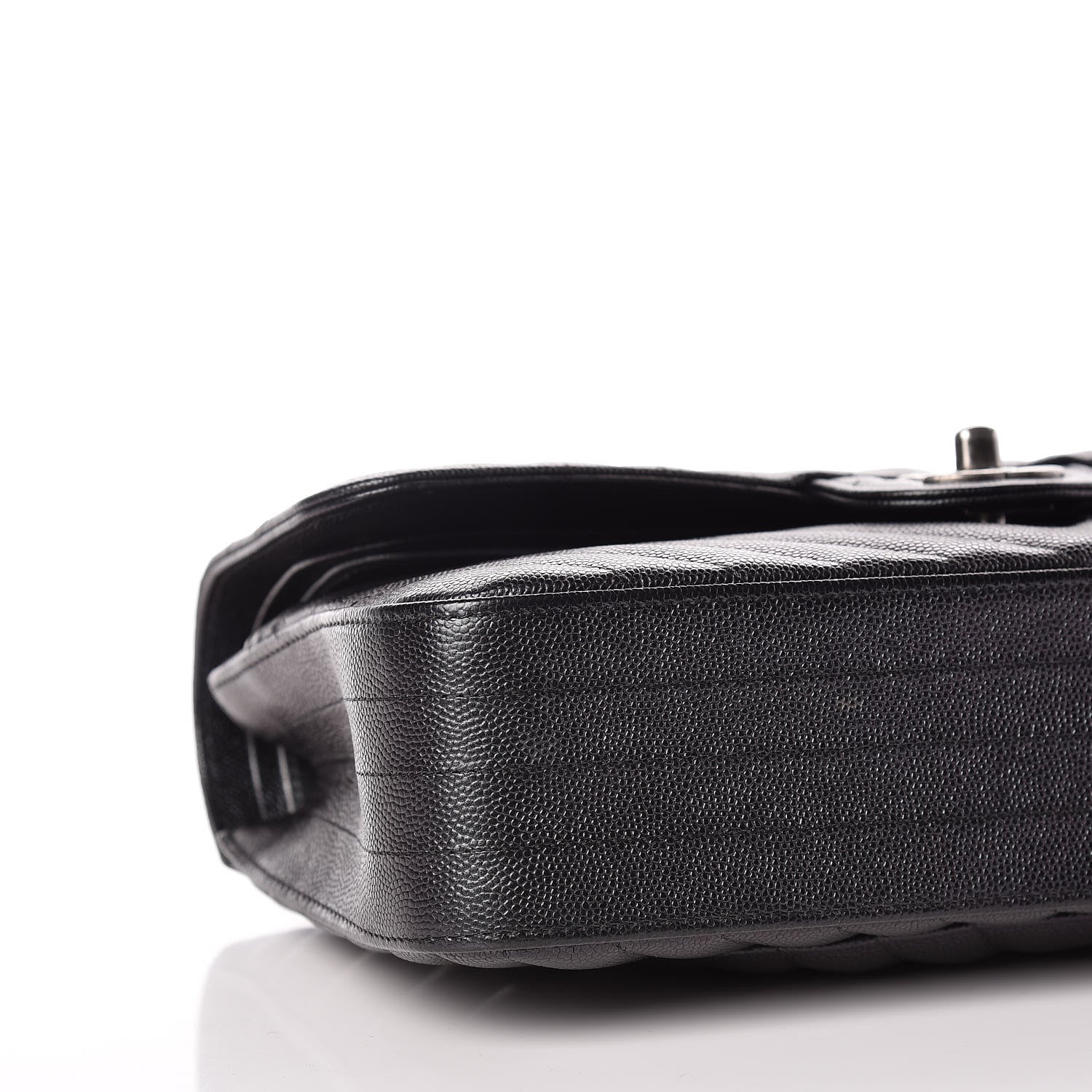 Chanel Iridescent Caviar Chevron Quilted Medium Double Flap Black 8 of 10