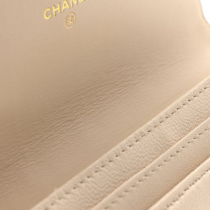 Chanel Shiny Goatskin Quilted Chanel 19 Flap Wallet Beige 12 of 13