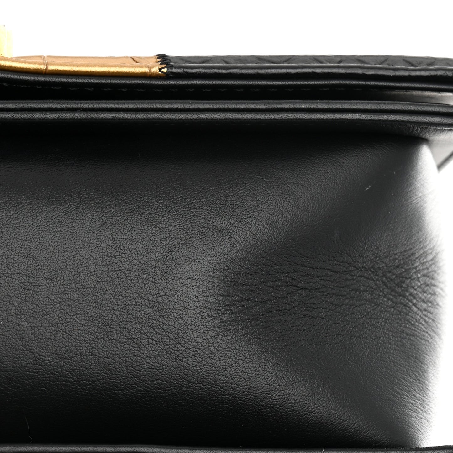 Crocodile Python Calfskin Embossed Medium Boy Flap Black Gold