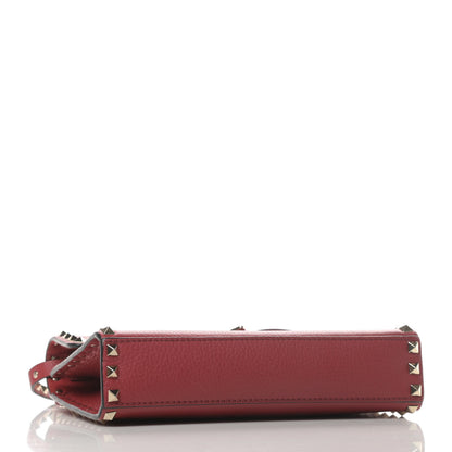 Valentino Garavani Pebbled Calfskin Medium Rockstud Flip Lock Crossbody Bag Red 3 of 5