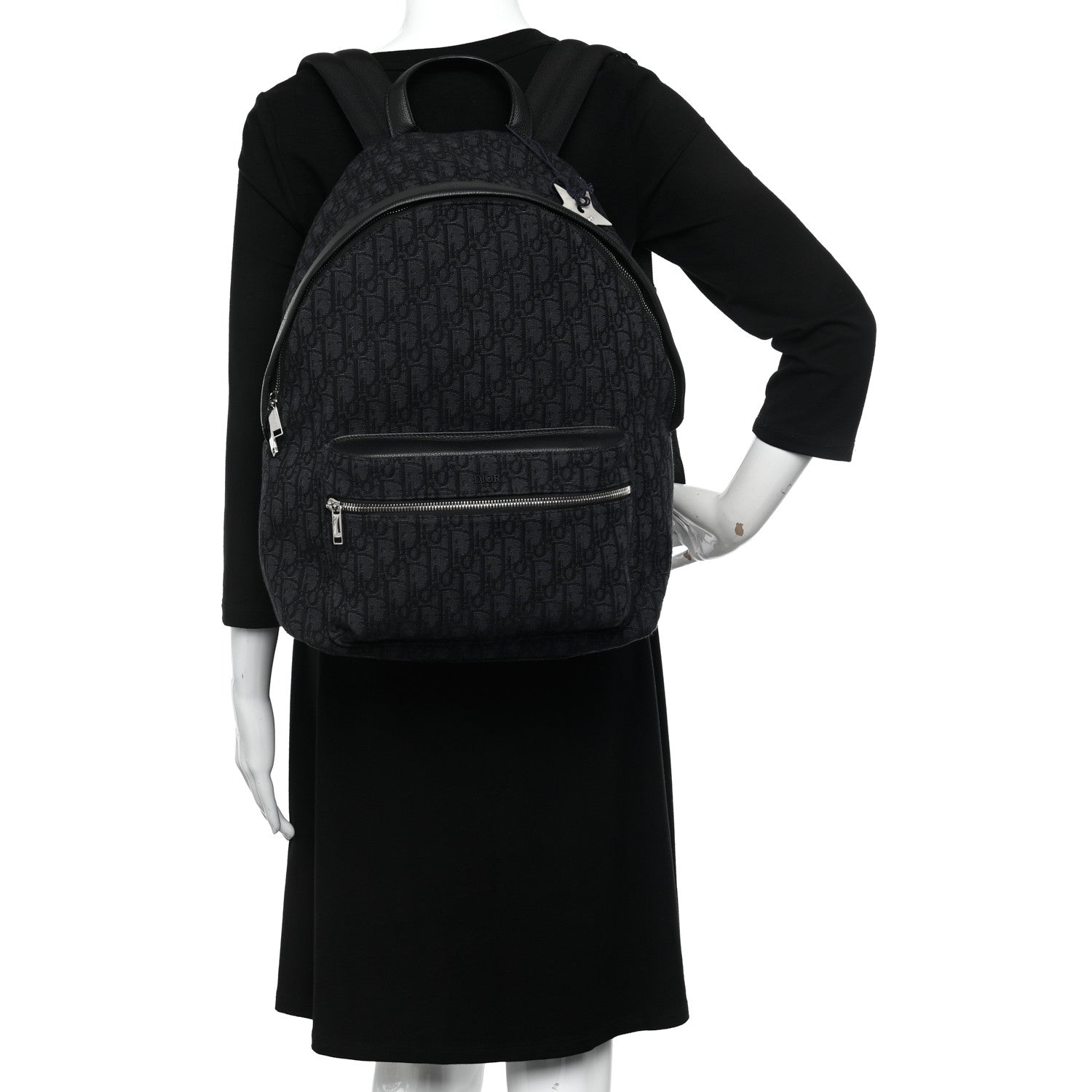 Christian Dior Oblique Calfskin Rider Backpack Black 2 of 9