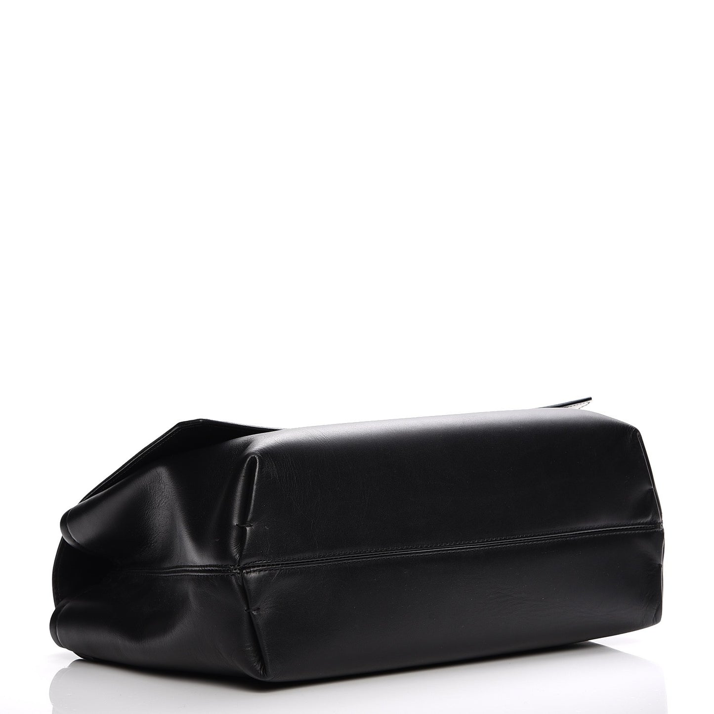 Hammered Calfskin Large Happy Edgy Shoulder Bag Black
