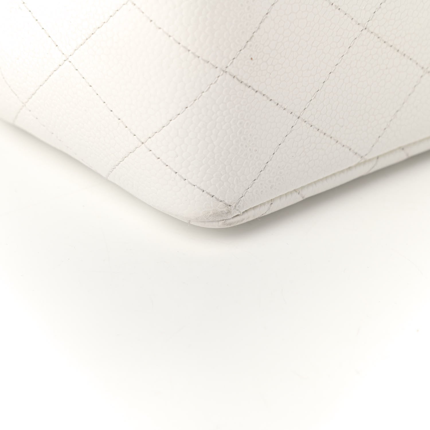 Chanel Caviar Quilted Jumbo Single Flap White 6 of 6
