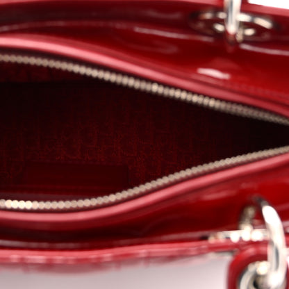 Christian Dior Patent Cannage Medium Lady Dior Burgundy Red 5 of 10