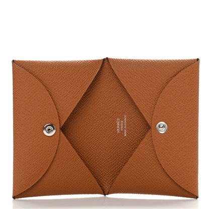 Hermes Epsom Calvi Card Case Gold 5 of 8