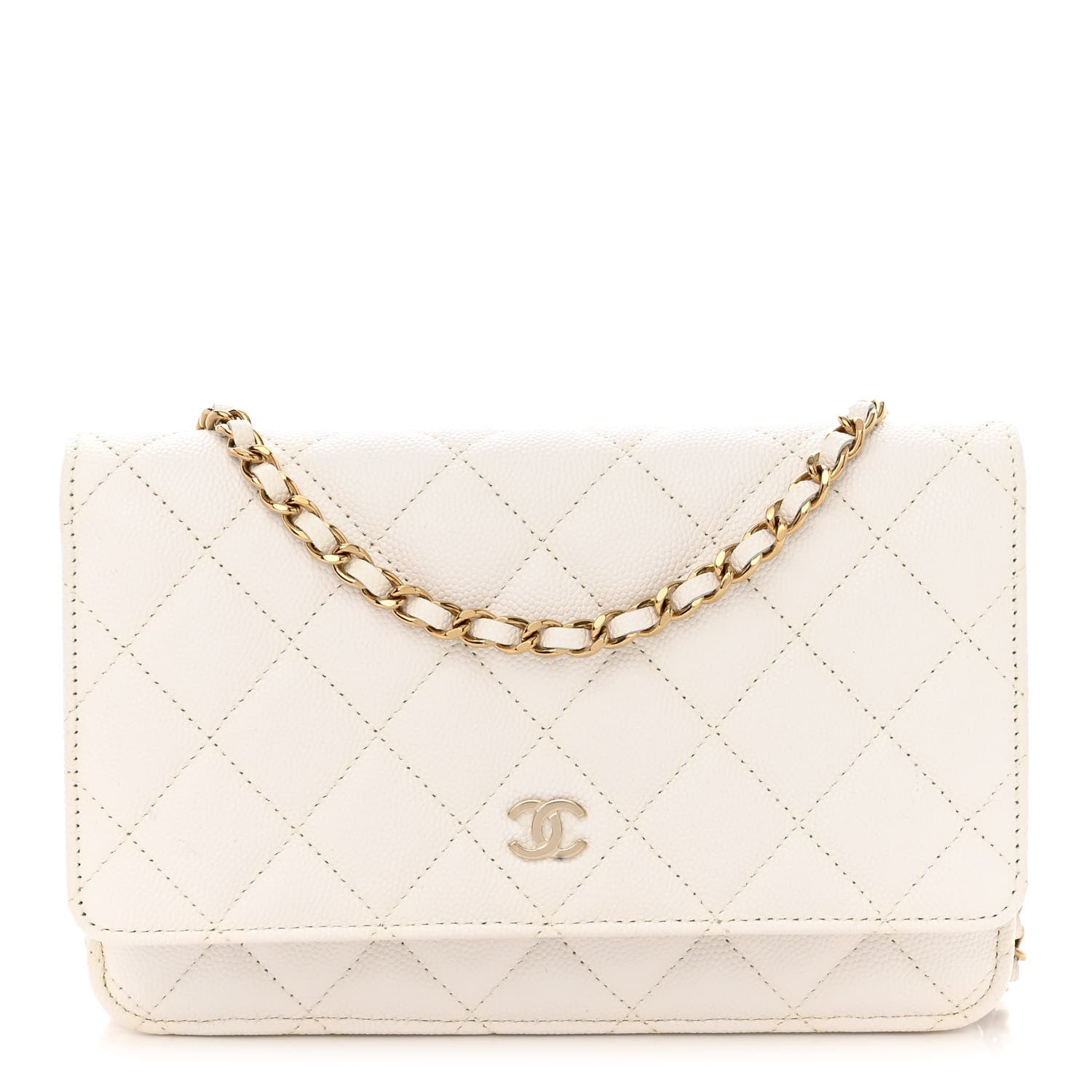 Chanel Caviar Quilted Wallet On Chain WOC White 1 of 12