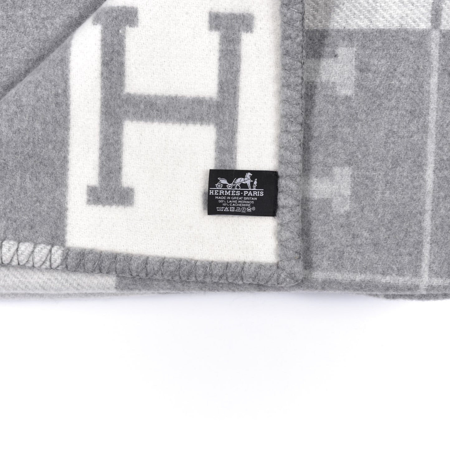 Wool Cashmere Avalon III Blanket Ecru Gris Clair