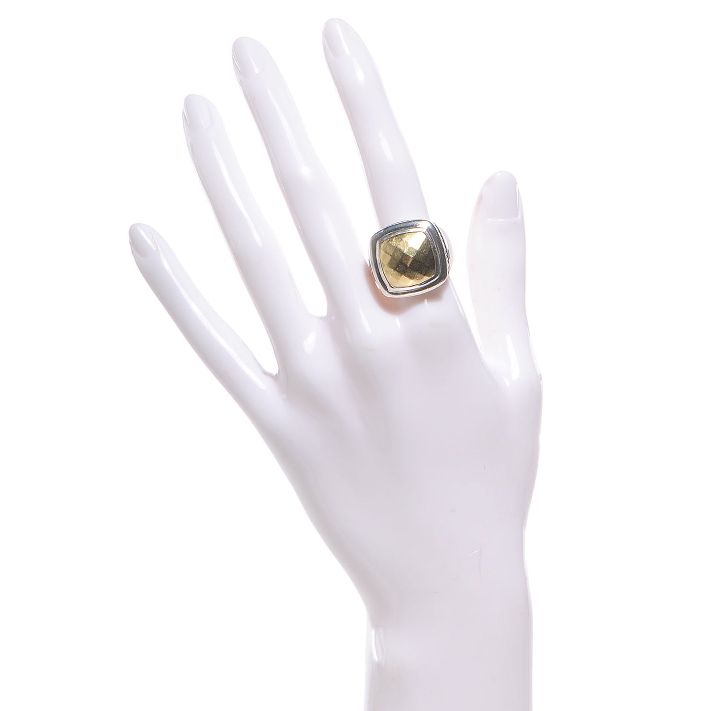 Sterling Silver 18K Yellow Gold 20mm Albion Dome Statement Ring 57 8