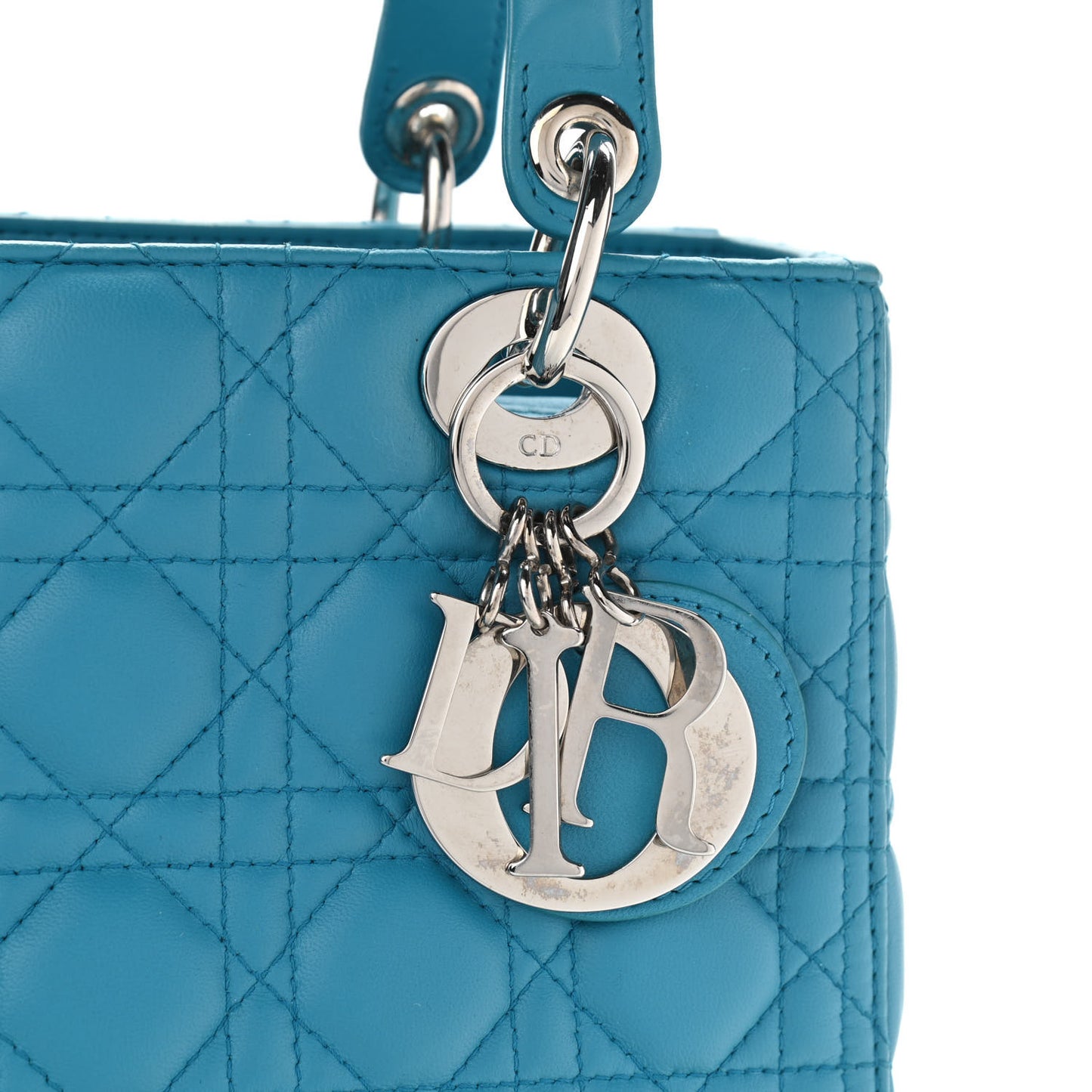 Lambskin Cannage Medium Lady Dior Light Blue