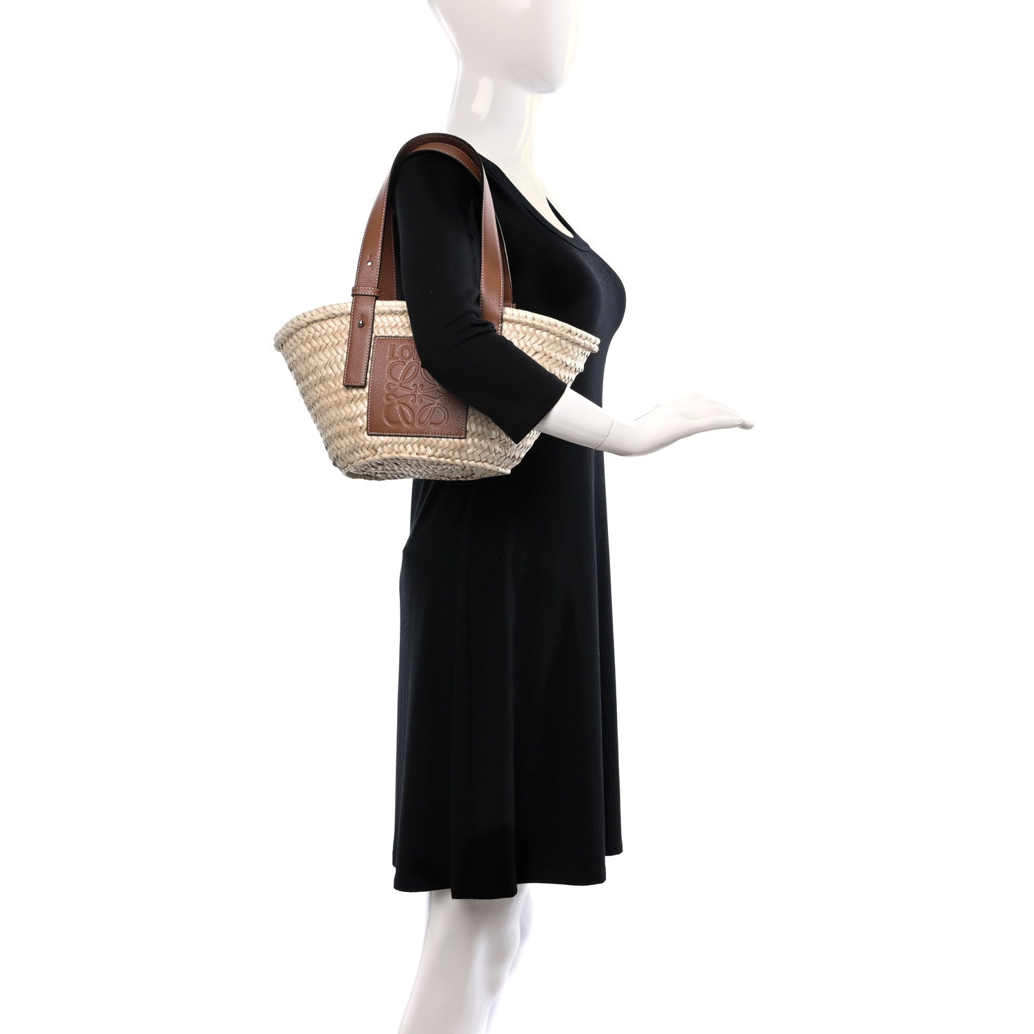 Loewe Raffia Small Basket Tote Bag Natural Tan 3 of 8