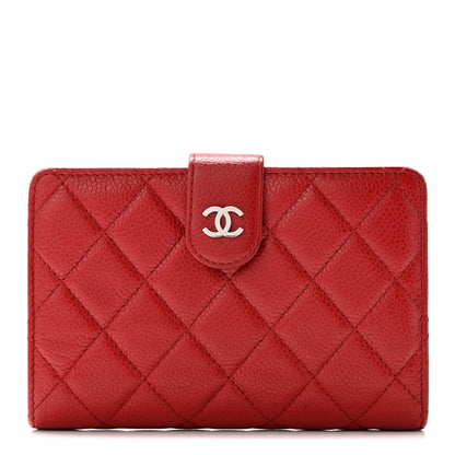 Chanel Caviar Quilted Zipped Pocket Wallet Red 1 of 20