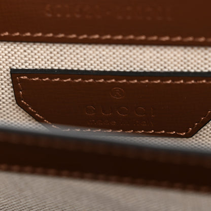 Gucci GG Supreme Monogram Azalea Calfskin Mini Retro Interlocking G Flap Shoulder Bag Beige Ebony Brown Sugar 6 of 10