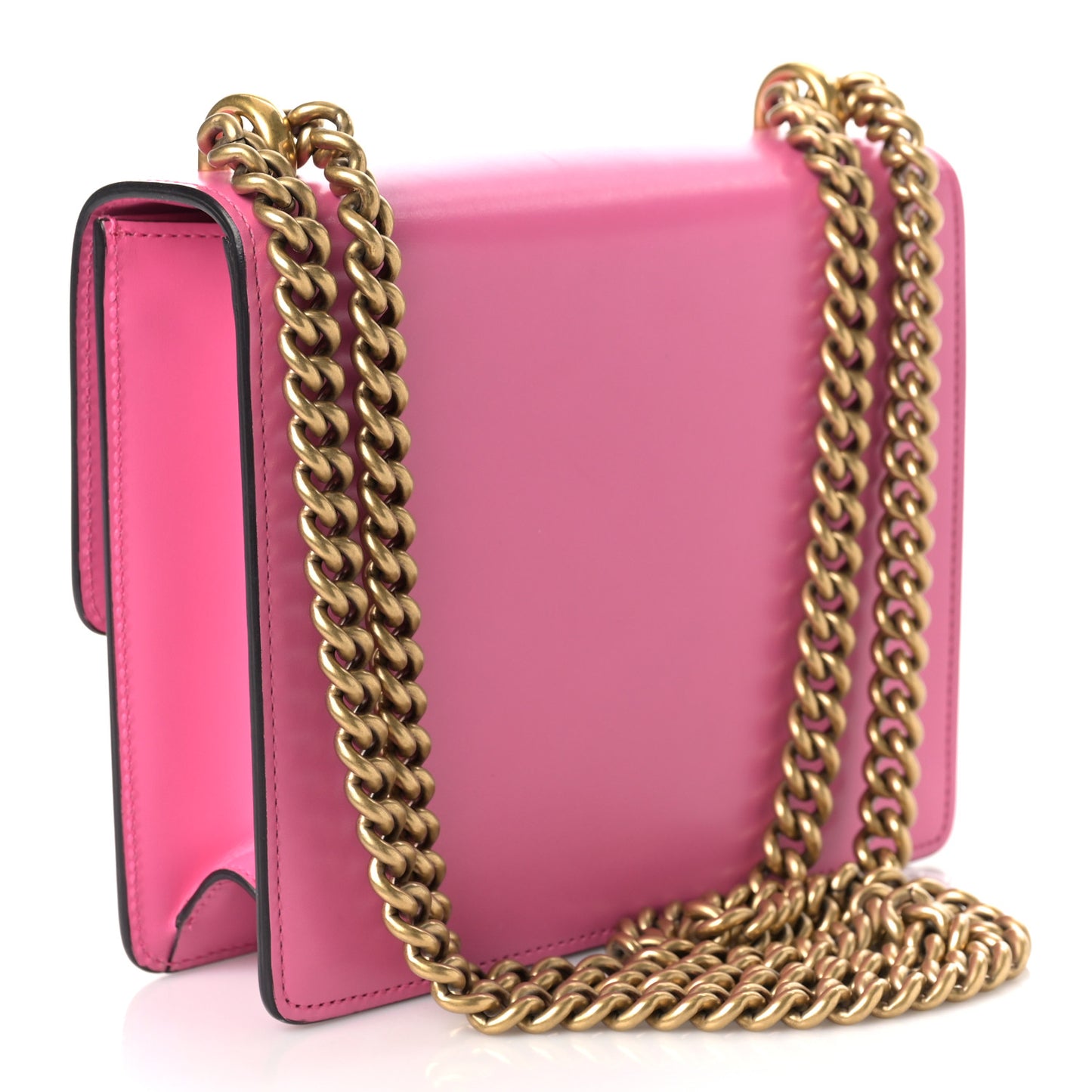 Knight Calfskin Small GG Marmont Chain Handle Bag Pink Tropical Flower