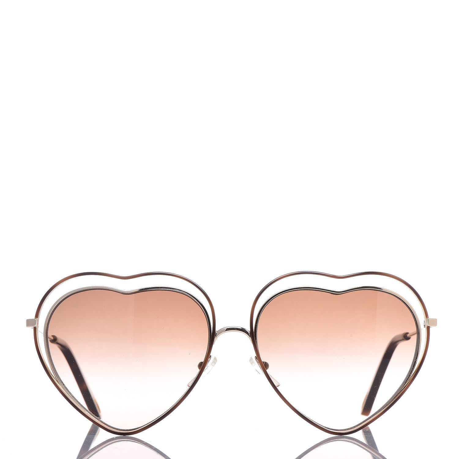Chloe Metal Poppy Love Heart Sunglasses CE131S Gold Brown 3 of 7