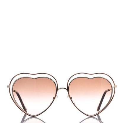 Chloe Metal Poppy Love Heart Sunglasses CE131S Gold Brown 3 of 7