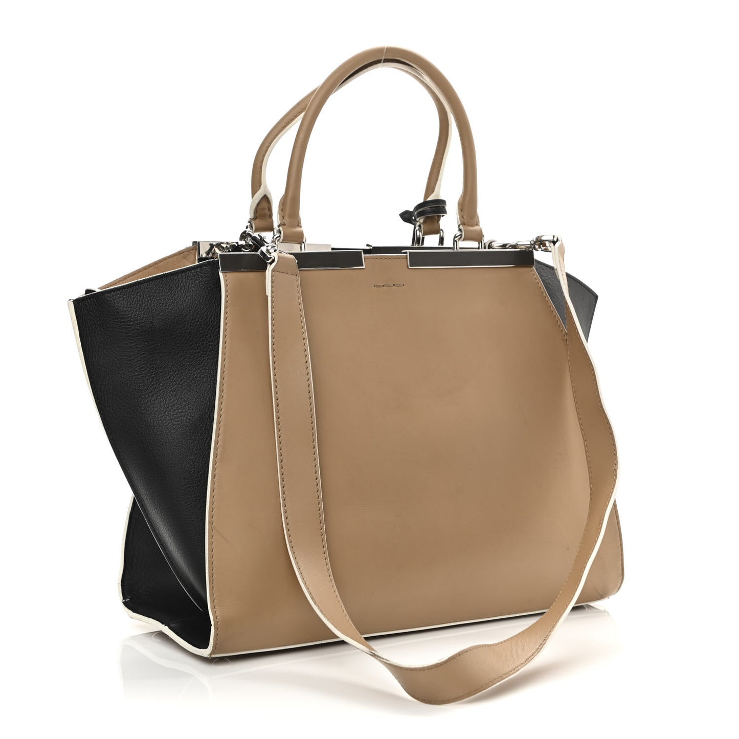 Vitello Baltico Dolce Petite 3Jours Tote Sand Black