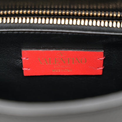 Valentino Garavani Pebbled Calfskin Small VRing Chain Shoulder Bag Black 6 of 9