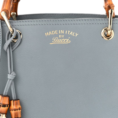 Gucci Calfskin Small Bamboo Shopper Tote Light Blue 8 of 10