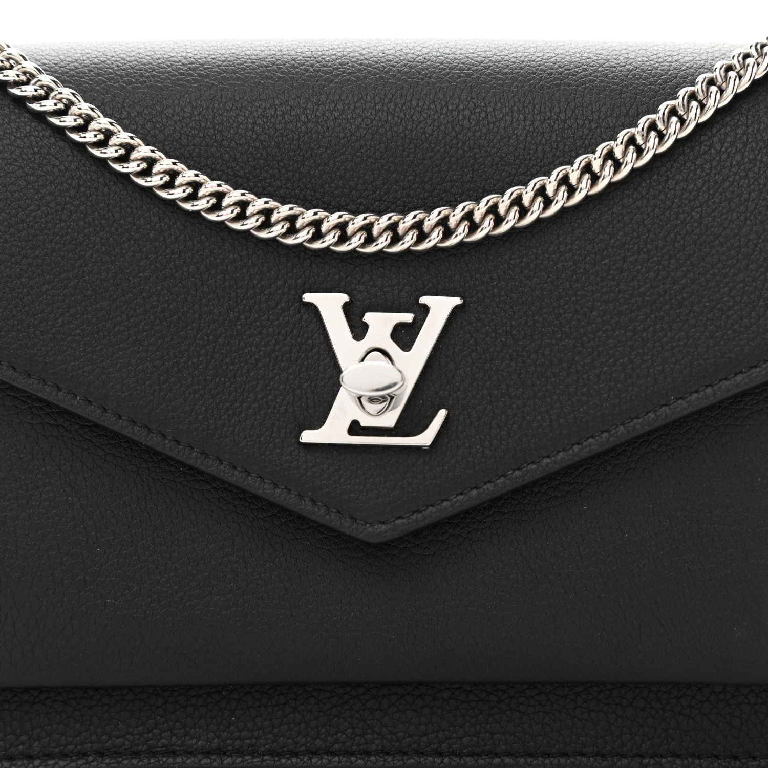 Louis Vuitton Soft Calfskin My Lockme Chain Pochette Black 8 of 10