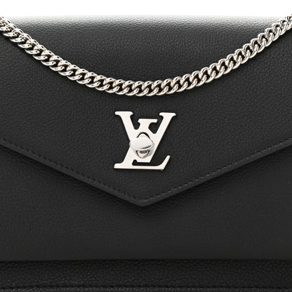 Louis Vuitton Soft Calfskin My Lockme Chain Pochette Black 8 of 10