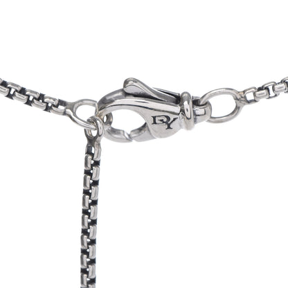 David Yurman Sterling Silver Diamond Prasiolite 7mm Petite Albion Pendant Necklace 6 of 7