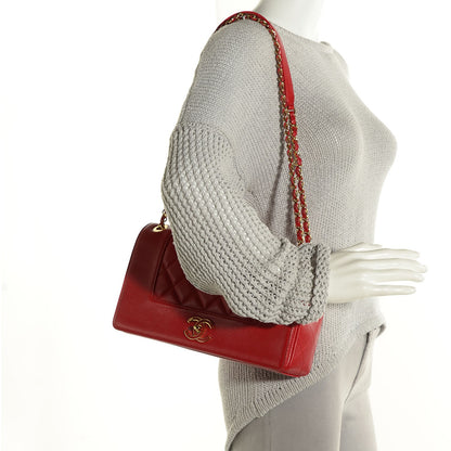 Chanel Iridescent Sheepskin Quilted Vintage Mademoiselle Flap Red 2 of 9