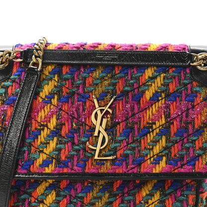 Saint Laurent Tweed Calfskin Matelasse Monogram Medium Niki Chain Satchel Multicolor 8 of 10