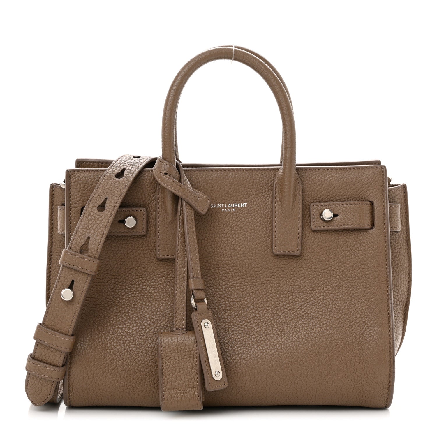 Saint Laurent Grained Calfskin Nano Supple Sac De Jour Taupe 1 of 14