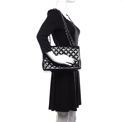 Chanel Distressed Patent Quilted Jumbo Single Flap Black 3 of 12