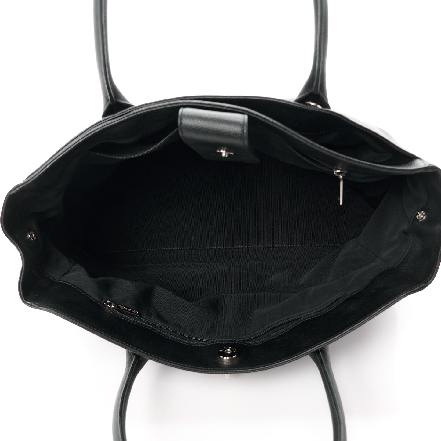 Calfskin Cerf Executive Shopper Tote Black