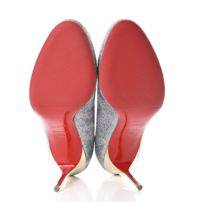 Christian Louboutin Glitter Canvas 100 Pumps 39.5 Silver 7 of 9