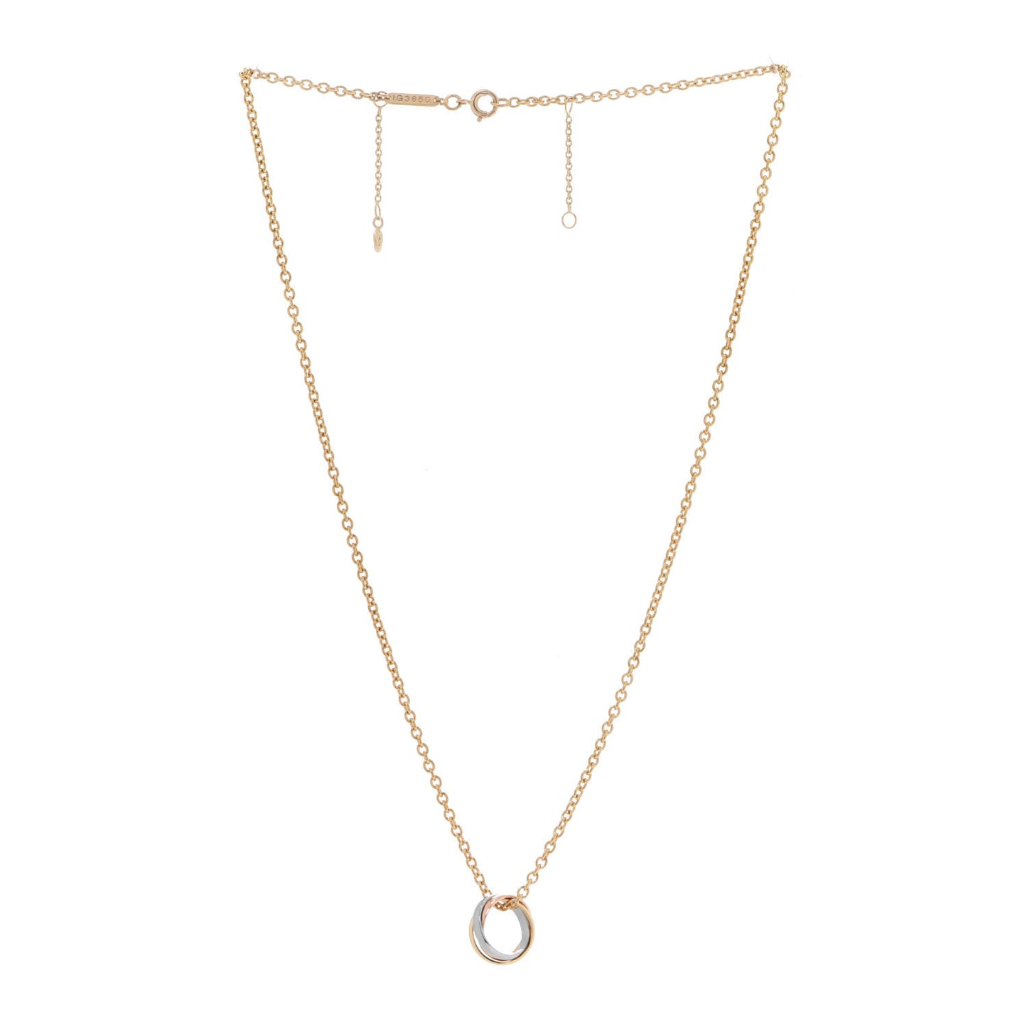 18K Pink Yellow White Gold Trinity Pendant Necklace